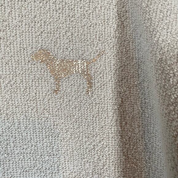 Pink Womens Small White Sweatshirt Logo Long Sleeve Pullover Terry Cloth Crew - Picture 3 of 8